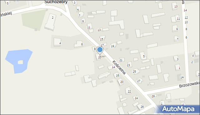 Suchożebry, Kościelna, 12, mapa Suchożebry