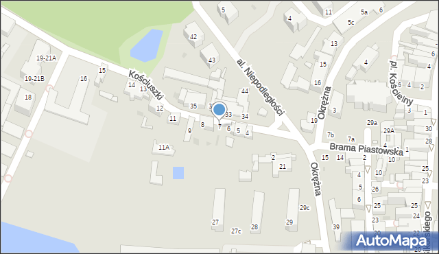 Sulechów, Kościuszki Tadeusza, gen., 7, mapa Sulechów