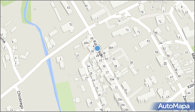 Sulęcin, Kościuszki Tadeusza, gen., 45, mapa Sulęcin