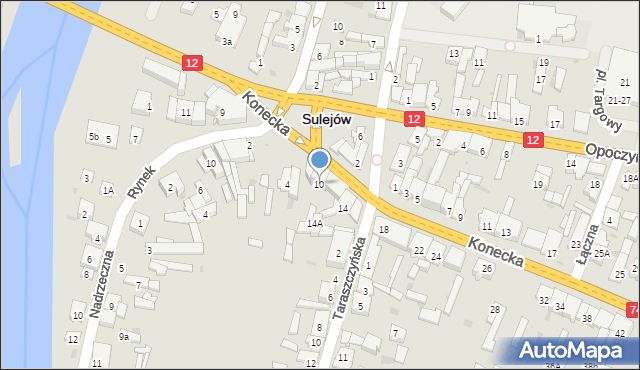 Sulejów, Konecka, 10, mapa Sulejów