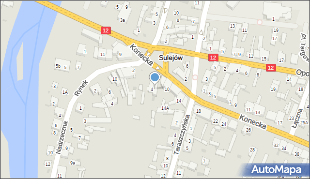 Sulejów, Konecka, 6, mapa Sulejów