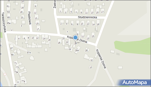 Sulejów, Kopalnia Dolna, 26, mapa Sulejów