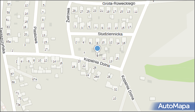 Sulejów, Kopalnia Dolna, 9, mapa Sulejów