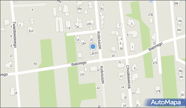 Sulejówek, Kościuszki Tadeusza, gen., 20, mapa Sulejówek