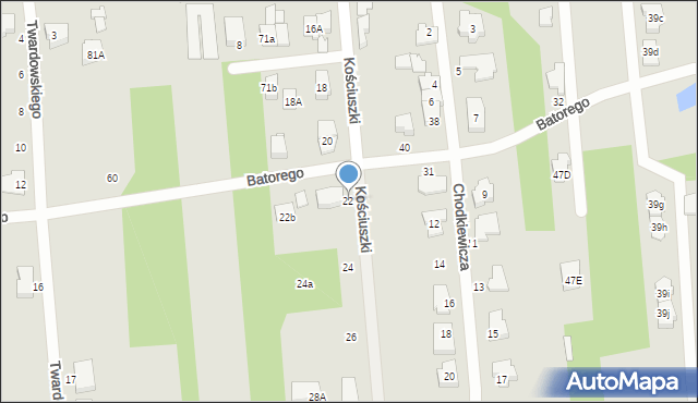 Sulejówek, Kościuszki Tadeusza, gen., 22, mapa Sulejówek