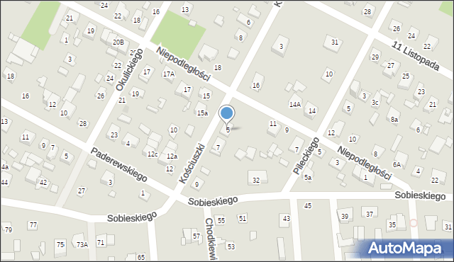 Sulejówek, Kościuszki Tadeusza, gen., 5, mapa Sulejówek