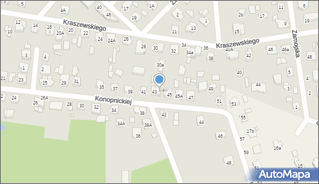 Sulejówek, Konopnickiej Marii, 43A, mapa Sulejówek