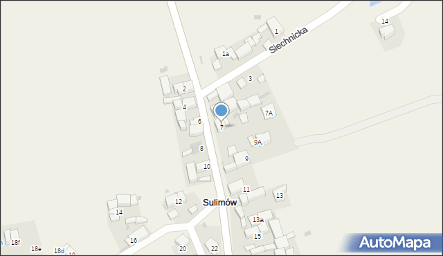 Sulimów, Kochanowskiego Jana, 7, mapa Sulimów