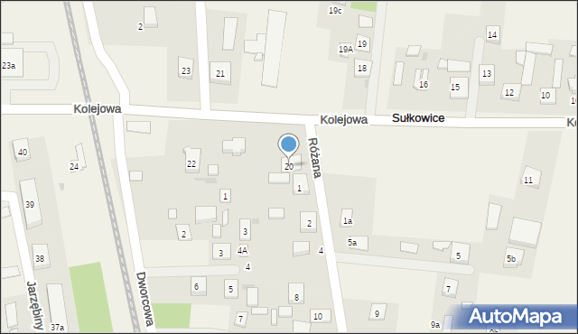 Sułkowice, Kolejowa, 20, mapa Sułkowice