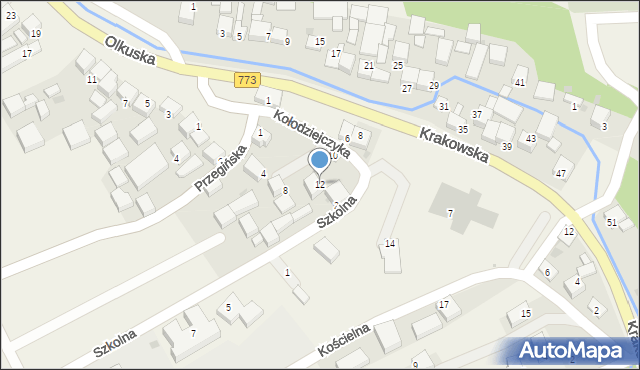 Sułoszowa, Kołodziejczyka Miłosława, ks. bp., 12, mapa Sułoszowa