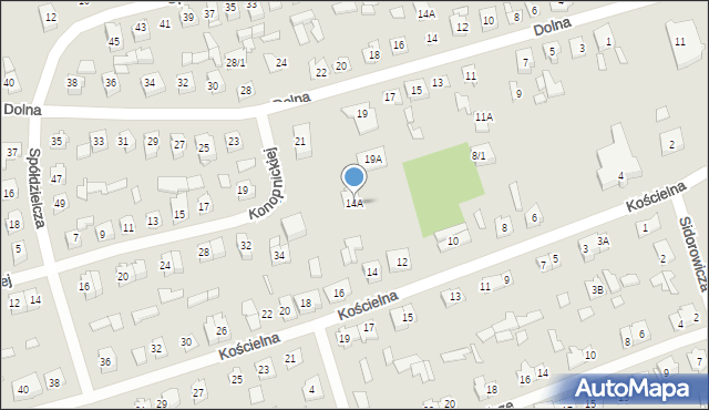 Supraśl, Kościelna, 14A, mapa Supraśl