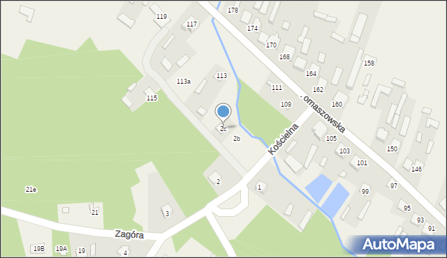 Susiec, Kościelna, 2c, mapa Susiec