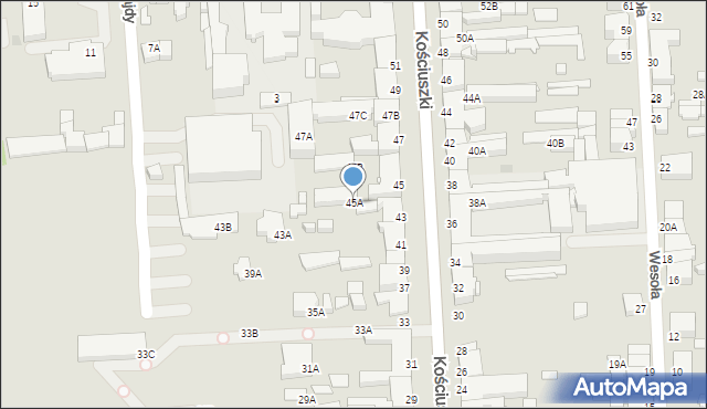 Suwałki, Kościuszki Tadeusza, gen., 45A, mapa Suwałk