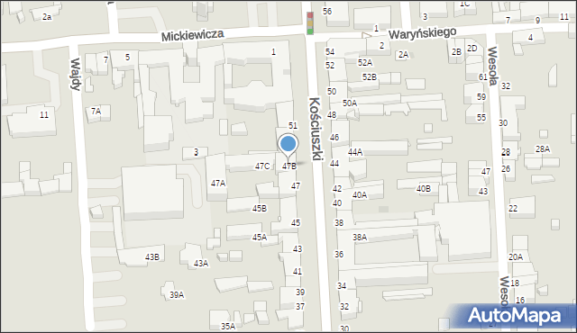 Suwałki, Kościuszki Tadeusza, gen., 47B, mapa Suwałk