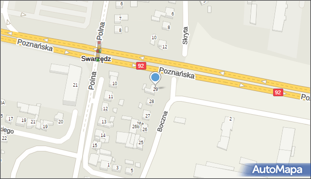 Swarzędz, Kościuszki Tadeusza, gen., 29, mapa Swarzędz