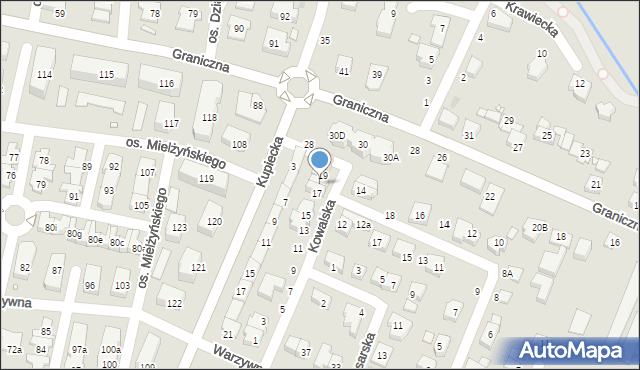 Swarzędz, Kowalska, 17a, mapa Swarzędz