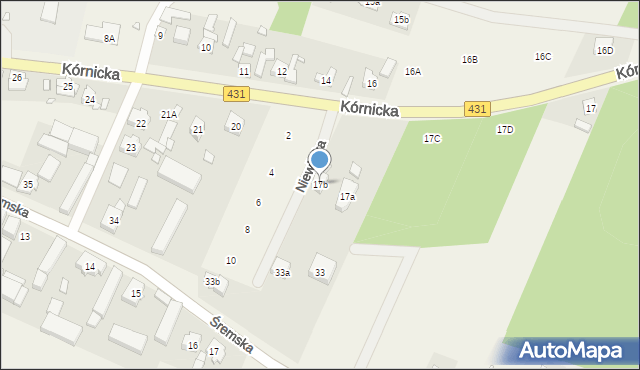 Świątniki, Kórnicka, 17b, mapa Świątniki