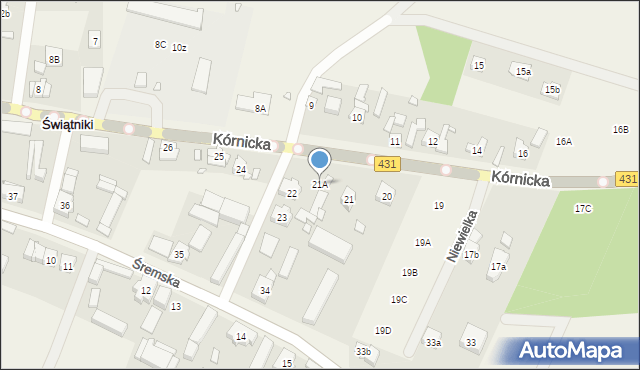 Świątniki, Kórnicka, 21A, mapa Świątniki