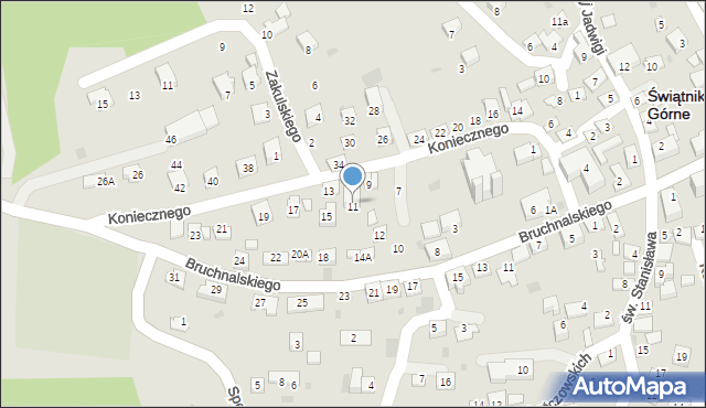Świątniki Górne, Koniecznego Stanisława, ks., 11, mapa Świątniki Górne