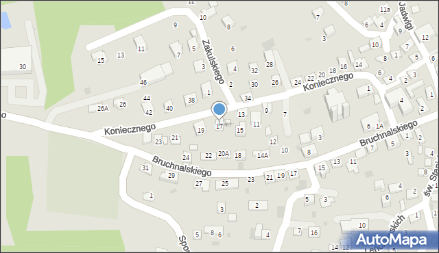 Świątniki Górne, Koniecznego Stanisława, ks., 17, mapa Świątniki Górne