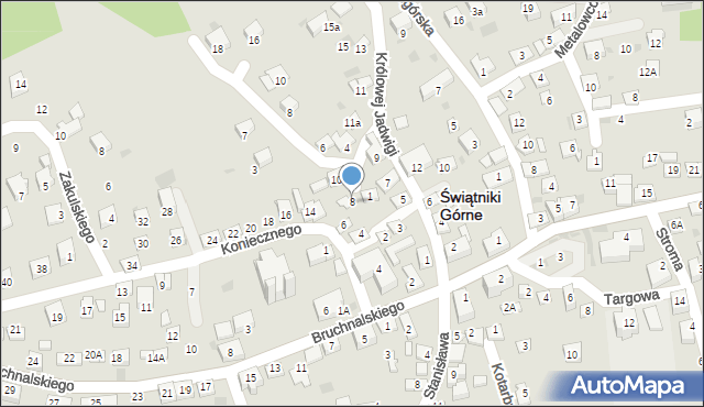 Świątniki Górne, Koniecznego Stanisława, ks., 8, mapa Świątniki Górne