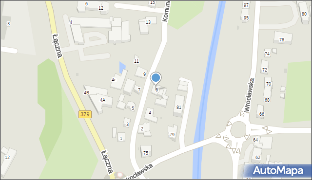 Świdnica, Komunalna, 6, mapa Świdnicy