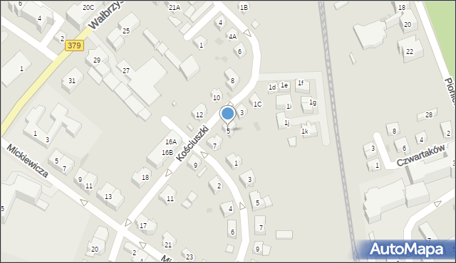 Świdnica, Kościuszki Tadeusza, gen., 5, mapa Świdnicy