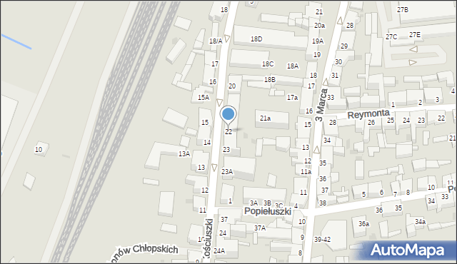 Świdwin, Kościuszki Tadeusza, gen., 22, mapa Świdwin