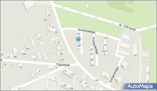 Świebodzin, Konarskiego, 14a, mapa Świebodzin