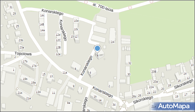 Świebodzin, Konarskiego, 6, mapa Świebodzin