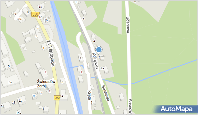 Świeradów-Zdrój, Kolejowa, 2, mapa Świeradów-Zdrój