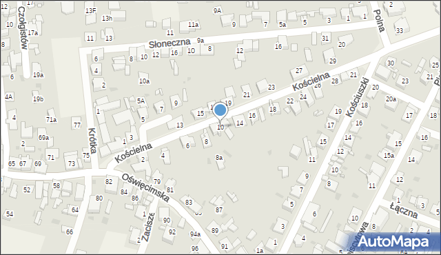 Świerklaniec, Kościelna, 10, mapa Świerklaniec