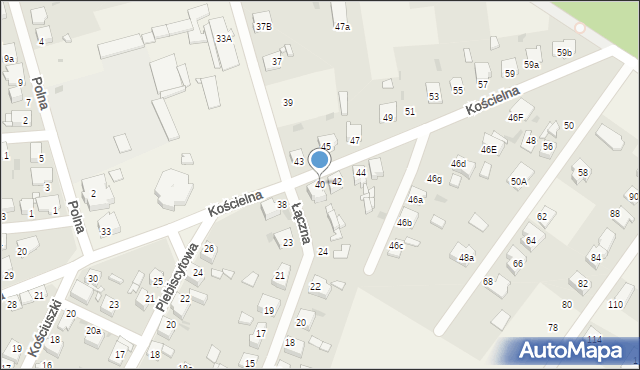 Świerklaniec, Kościelna, 40, mapa Świerklaniec