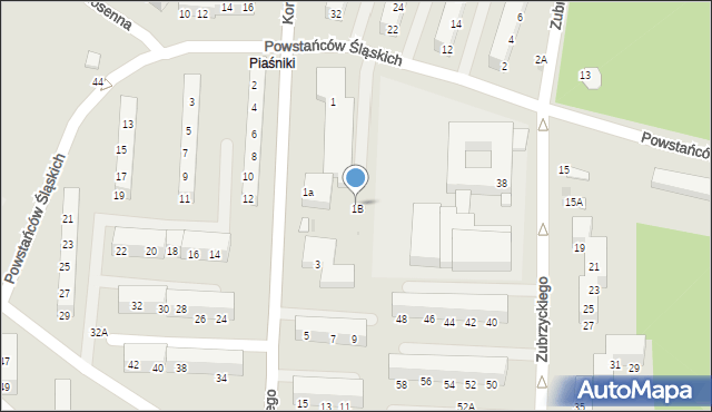 Świętochłowice, Korfantego Wojciecha, 1B, mapa Świętochłowice