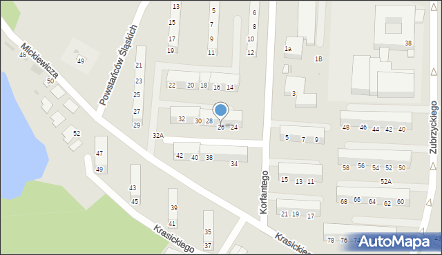 Świętochłowice, Korfantego Wojciecha, 26, mapa Świętochłowice