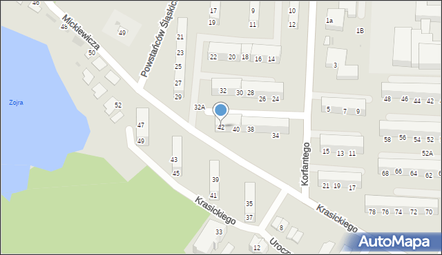 Świętochłowice, Korfantego Wojciecha, 42, mapa Świętochłowice