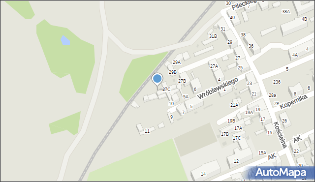 Świętochłowice, Kościelna, 27D, mapa Świętochłowice