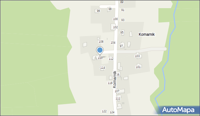 Świnna, Komarnik, 110, mapa Świnna