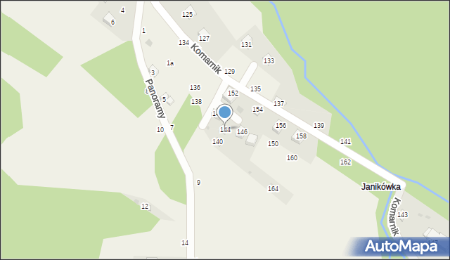 Świnna, Komarnik, 144, mapa Świnna