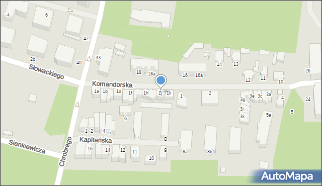 Świnoujście, Komandorska, 1j, mapa Świnoujście