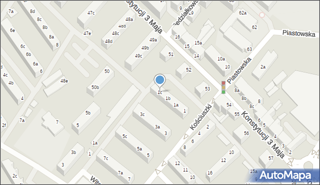 Świnoujście, Kościuszki Tadeusza, gen., 1c, mapa Świnoujście