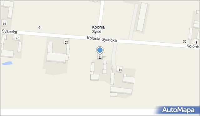 Syski, Kolonia Sysecka, 21, mapa Syski