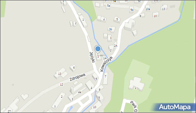 Szczawnica, Kowalczyk, 1, mapa Szczawnica