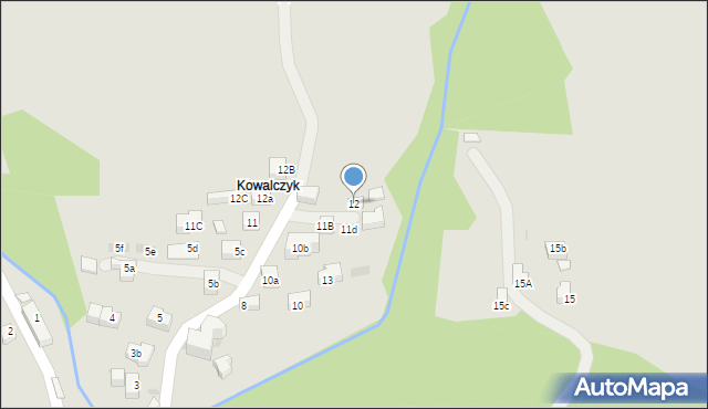 Szczawnica, Kowalczyk, 12, mapa Szczawnica