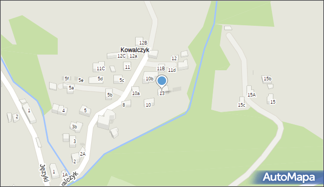 Szczawnica, Kowalczyk, 13, mapa Szczawnica