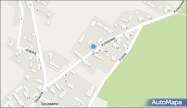 Szczawno, Kolejowa, 12, mapa Szczawno