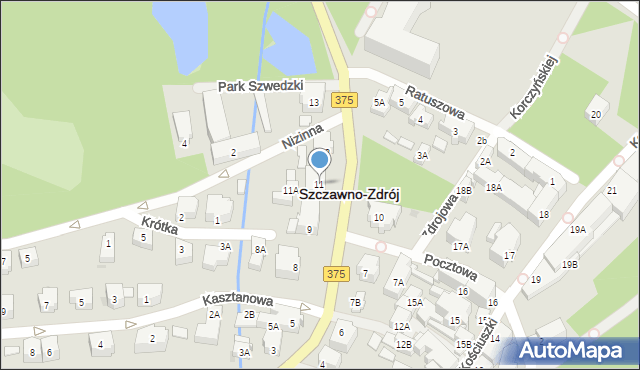 Szczawno-Zdrój, Kolejowa, 11, mapa Szczawno-Zdrój