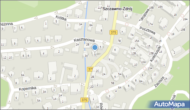 Szczawno-Zdrój, Kolejowa, 3, mapa Szczawno-Zdrój