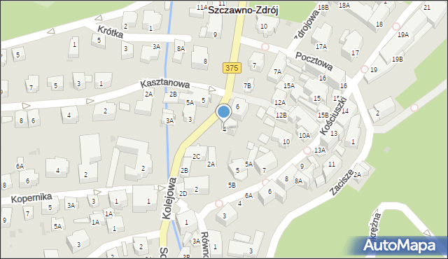Szczawno-Zdrój, Kolejowa, 4, mapa Szczawno-Zdrój