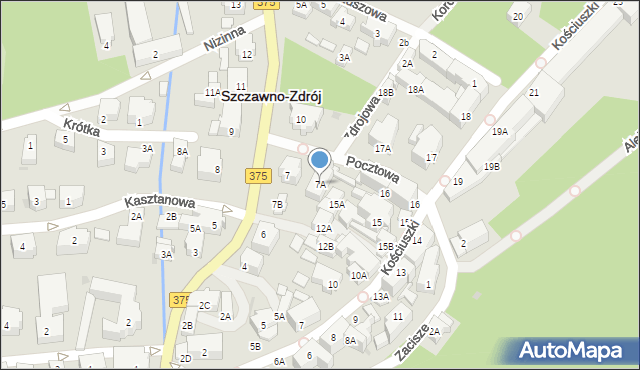 Szczawno-Zdrój, Kolejowa, 7A, mapa Szczawno-Zdrój